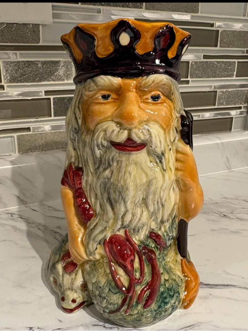 Vintage Father Neptune Toby Jug Crown Devon Shorter England